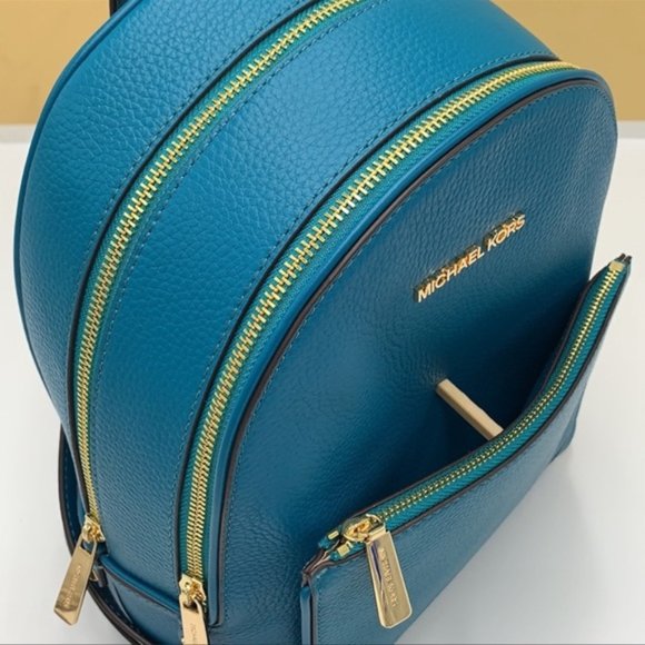 Michael Kors Adina Medium Backpack Leather Lagoon - Picture 14 of 16